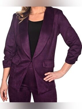 Frank Lyman Design. NWOT. Sz. 12.  Deep Plum Tailored Blazer